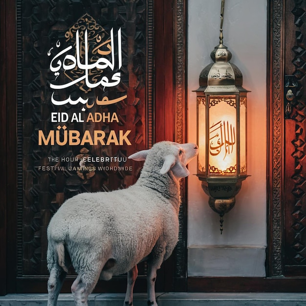 Eid AL Adha Social Media Post Design with halal animal image generated by ai