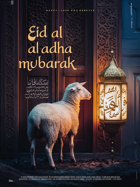 Eid AL Adha Social Media Post Design with halal animal image generated by ai