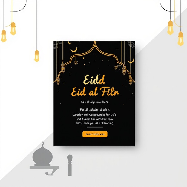 Photo eid al fitr social media post and flyer template banner design