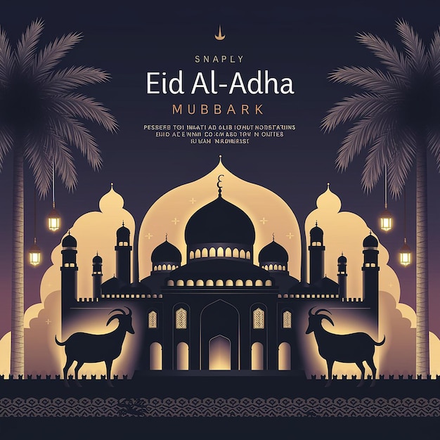 Eid AlAdha Mubarak Background Design Illustration Jpg Image Generated With AI