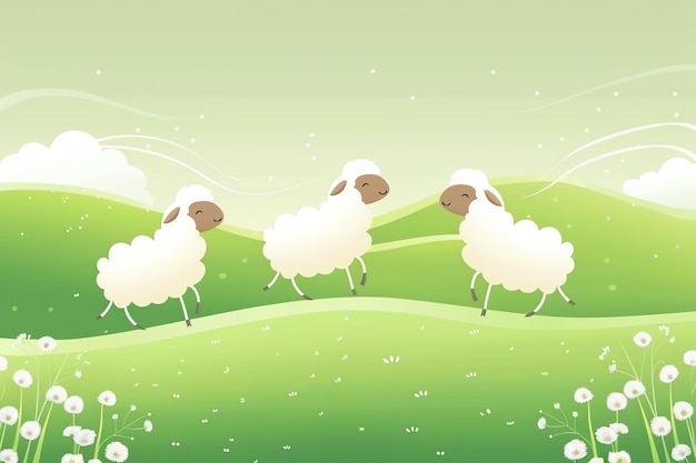 Eid alAdha sheep illustration illustration Arabic Eid Mubarak Background