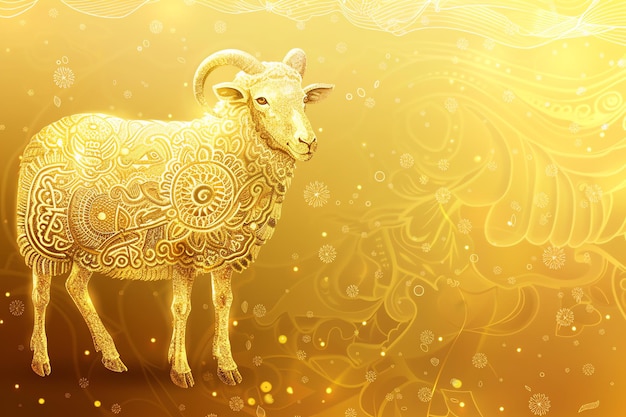 Eid alAdha sheep illustration illustration Arabic Eid Mubarak Background