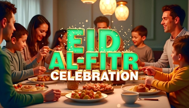 Photo eid alfitr celebration family joy and festive traditions