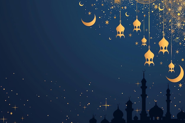 Eid celebration scene illustration Arabic Eid Mubarak Background