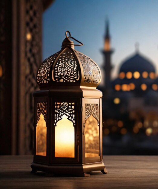 Eid greeting islamic culture lantern wallpaper design