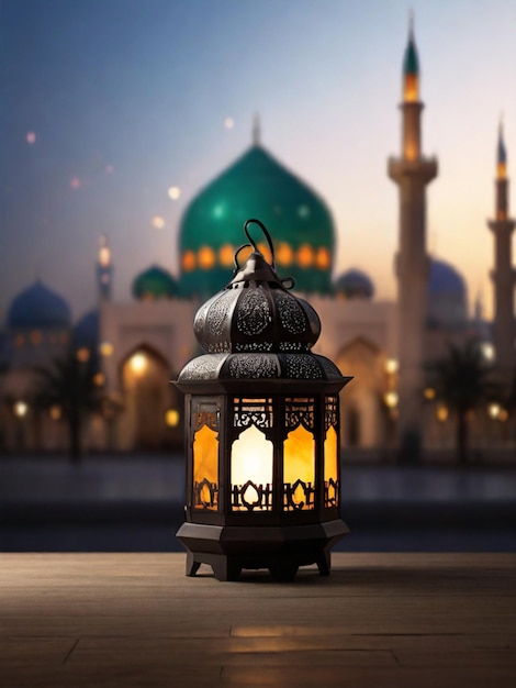 Eid greeting islamic culture lantern wallpaper design