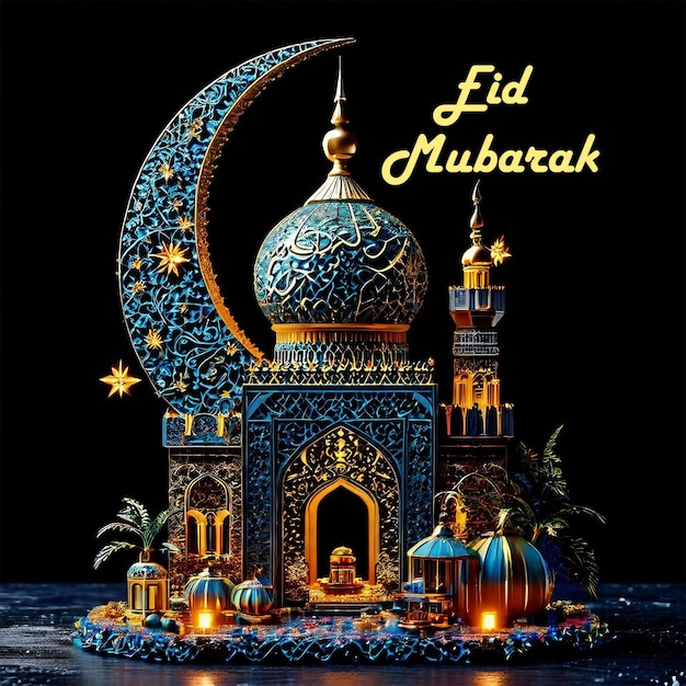 Eid Mubarak 3d background