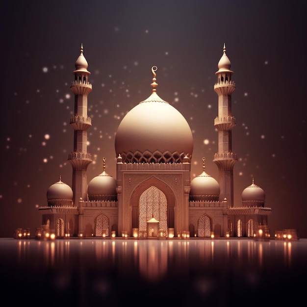 eid mubarak background with mosque