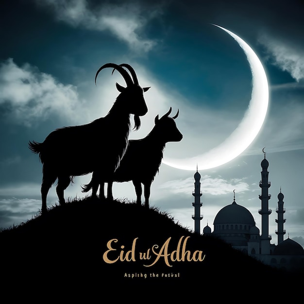 Eid Mubarak celebration background Eid alAdha poster concept