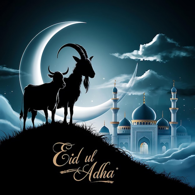 Eid Mubarak celebration background Eid alAdha poster concept