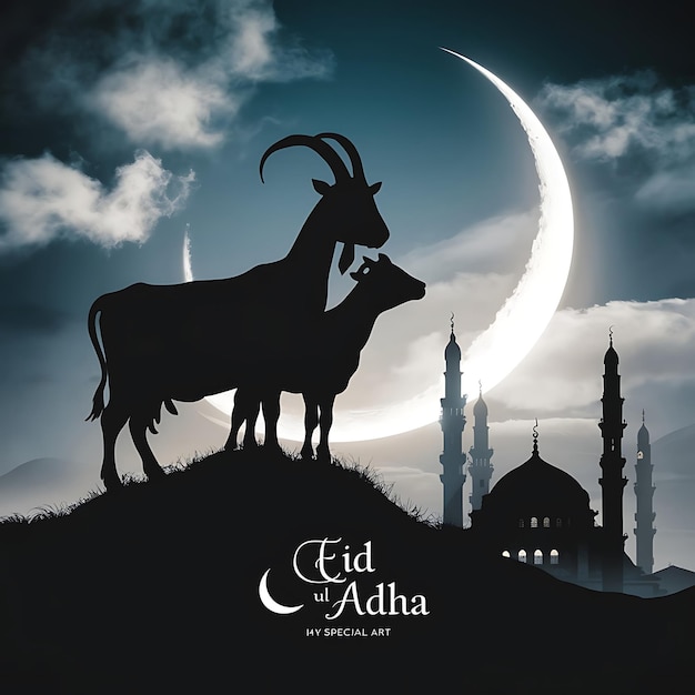 Eid Mubarak celebration background Eid alAdha poster concept