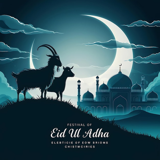 Eid Mubarak celebration background Eid alAdha poster concept