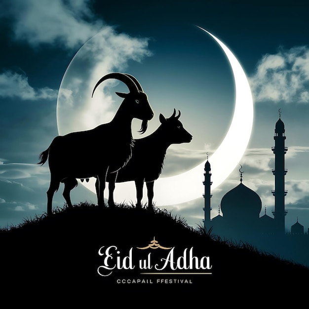 Eid Mubarak celebration background Eid alAdha poster concept