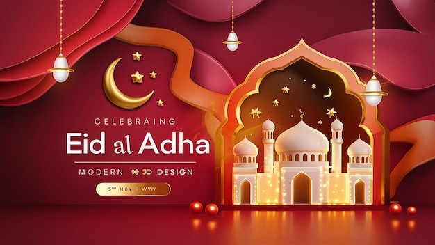 Eid Mubarak Desigen Background generative ai