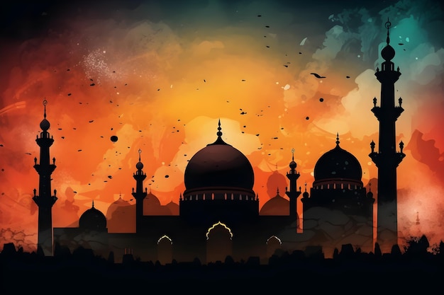 eid mubarak eid ul adha mosque background