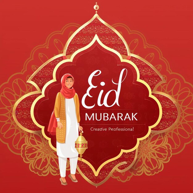 Eid Mubarak and eid ul fitr social media banner Instagram post template