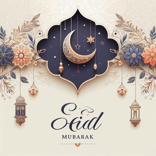 Eid mubarak festival celebration background design ai image