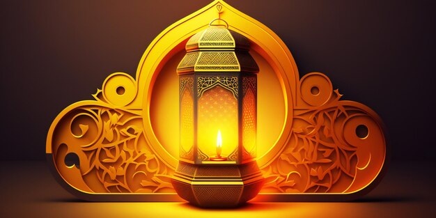 eid mubarak festival golden crescent moon and lanterns background