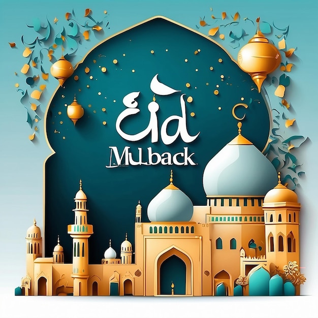 Eid Mubarak Islamic education background template