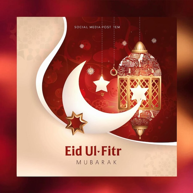 Photo eid mubarak islamic festival social media post banner and template