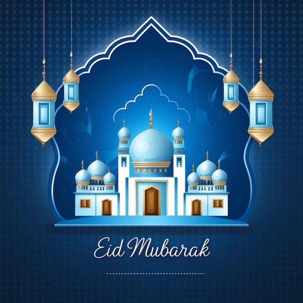 Eid mubarak islamic festival social media post template