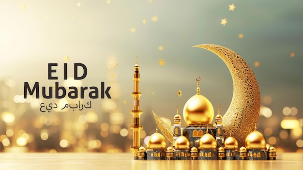 eid mubarak islamic greeting social media post design