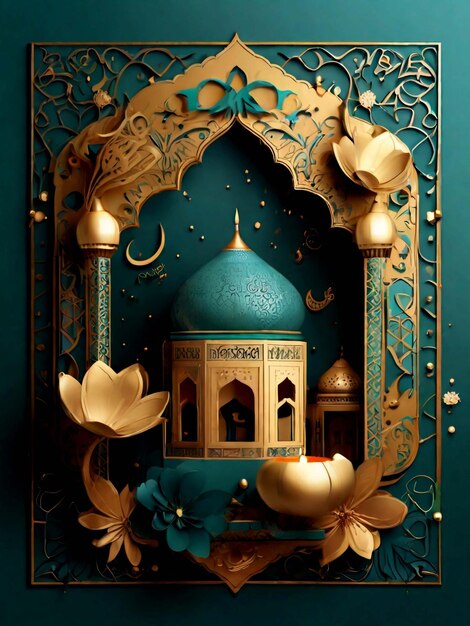 Eid mubarak muslim festival background design