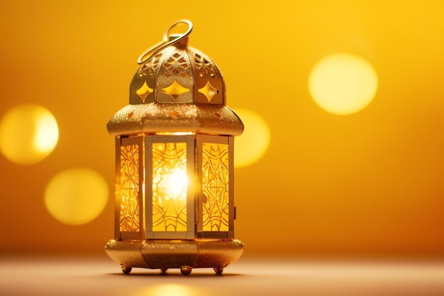 Eid mubarak and ramadan kareem greetings with islamic lantern and mosque Eid al fitr background