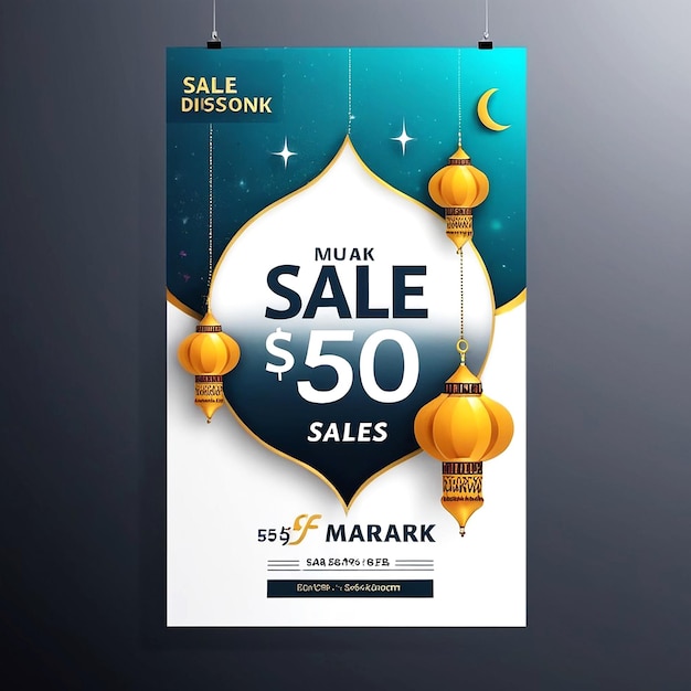 Eid Mubarak Sale and Discount Poster Design