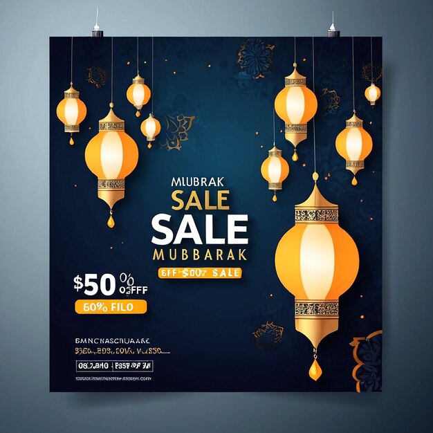 Eid Mubarak Sale and Discount Poster Design