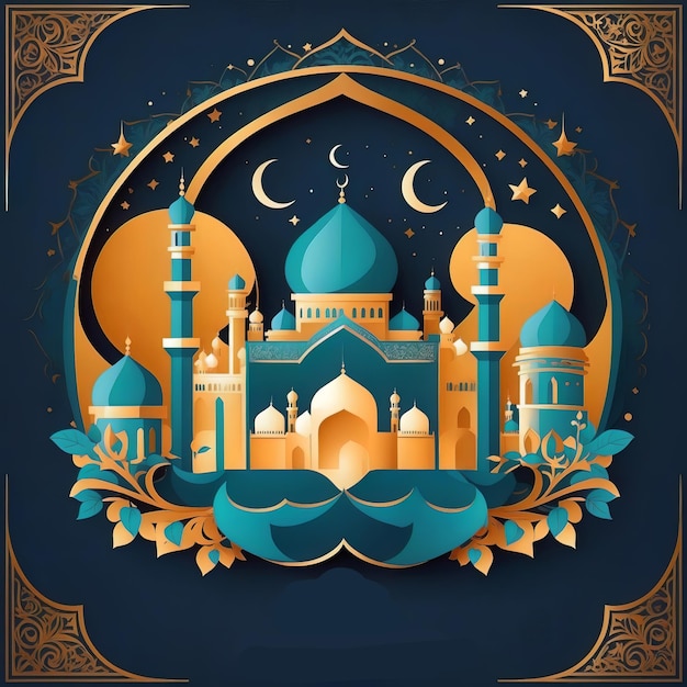 Eid Mubarak vector illustration for background