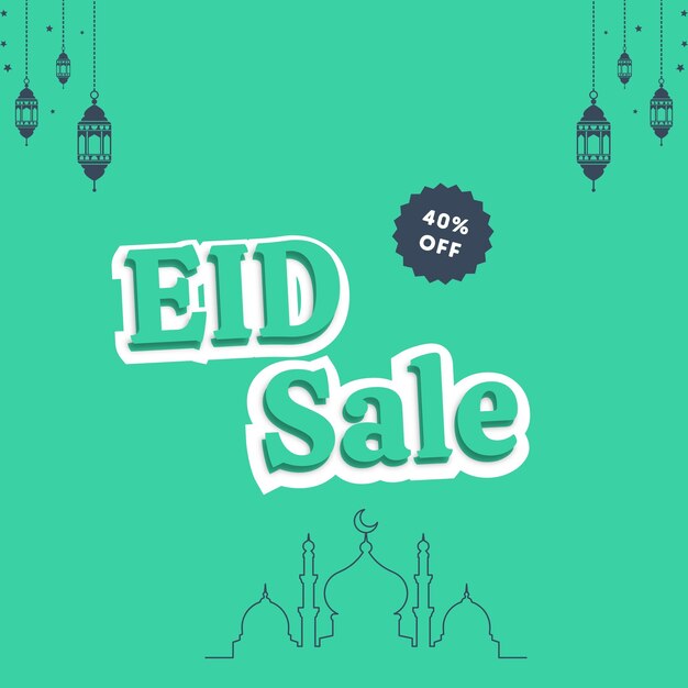 Photo eid sale post eid mubarak muslim shopping