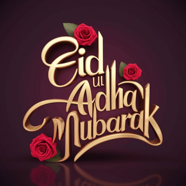 Eid UL adha Mubarak social media post design with maroon color and rose