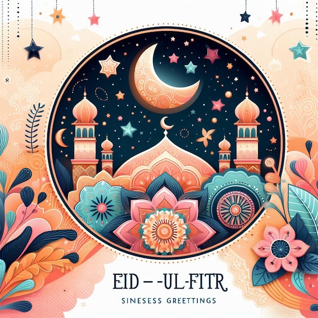 Eid ul Fitr card with sincere greetings