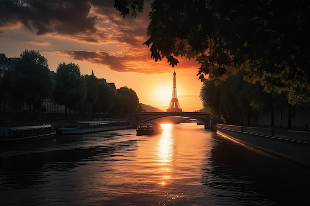 Eifell tower at sunset