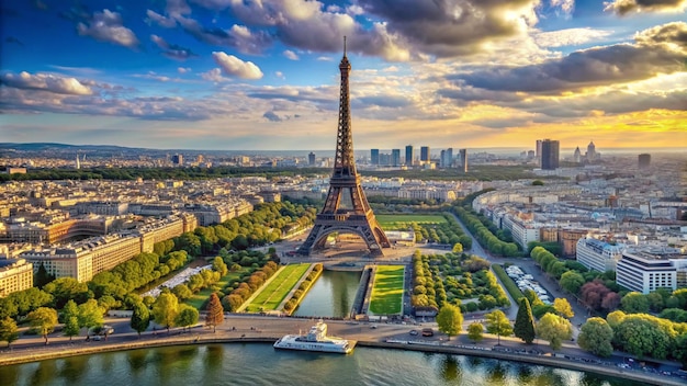 Eiffel Tower aerial view Paris Eiffel Tower or Tour Eiffel aerial view