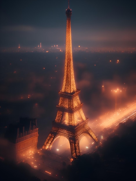 Eiffel tower in the fog wallpapers