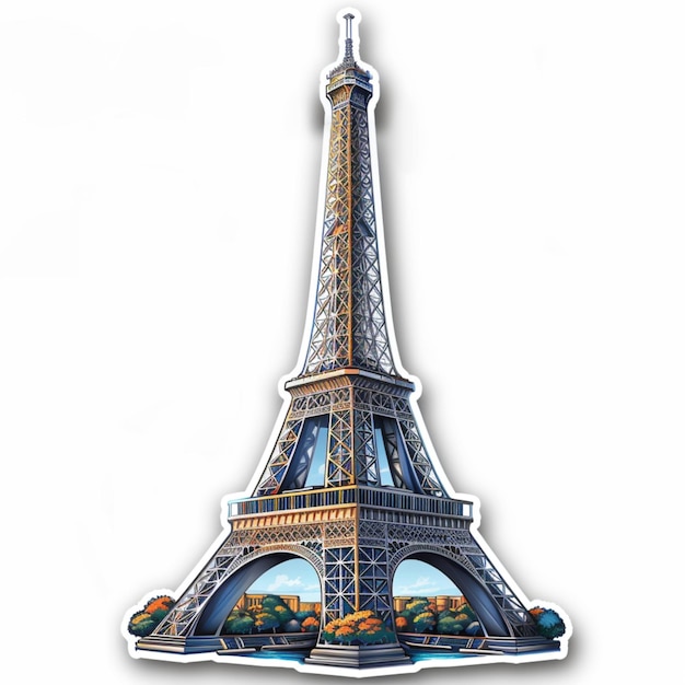 Eiffel tower illustration sticker