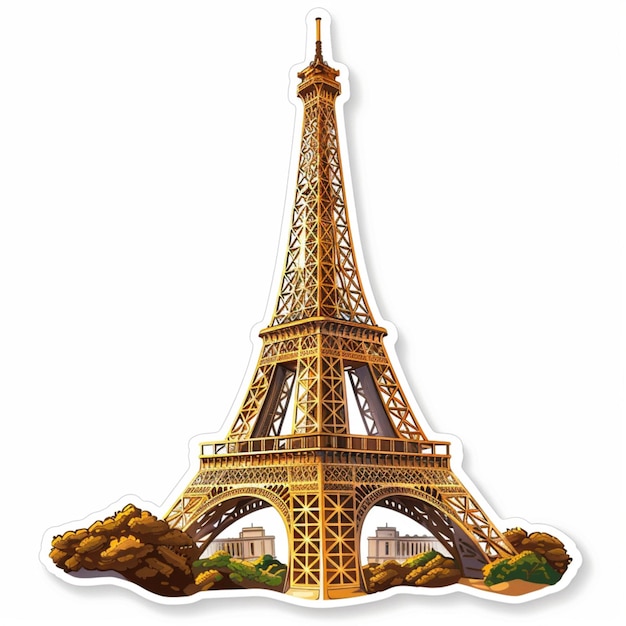 Eiffel tower illustration sticker