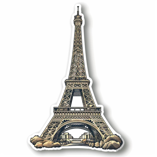 Eiffel tower illustration sticker