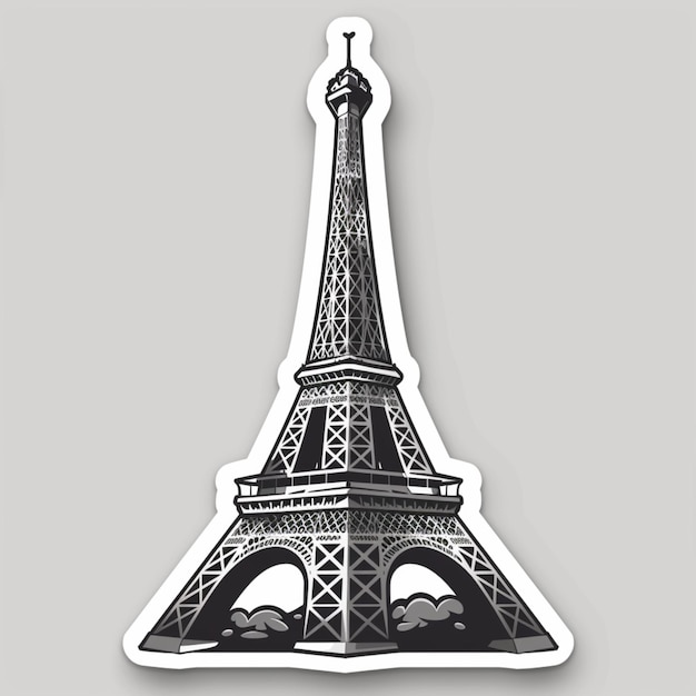 Photo eiffel tower illustration sticker