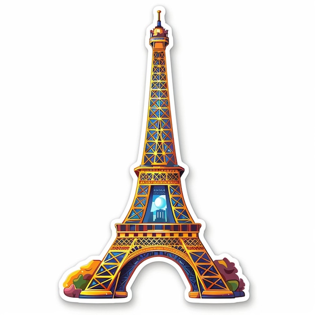 Eiffel tower illustration sticker