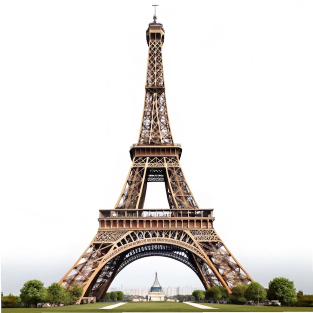 a eiffel tower is shown in a white background