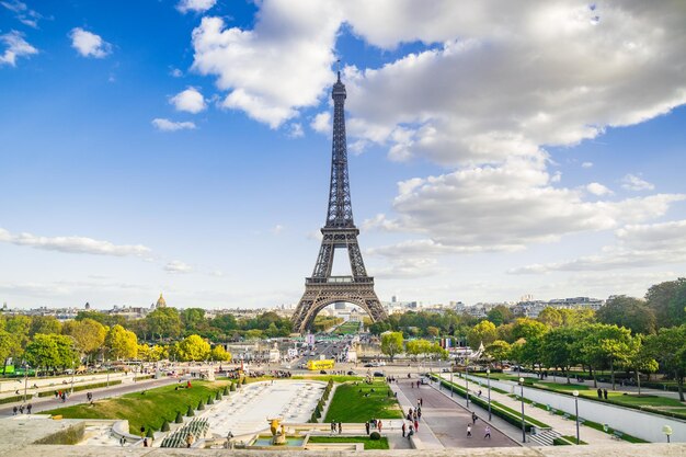 eiffel tower symbol of paris  captured from trocadero square