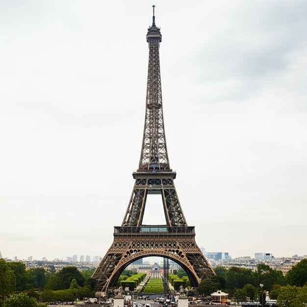 Photo eiffel tower on a white background