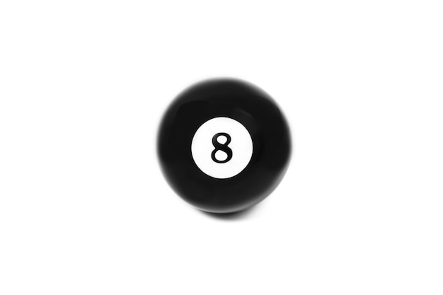 Photo eight pool ball isolated on a white background with copy space