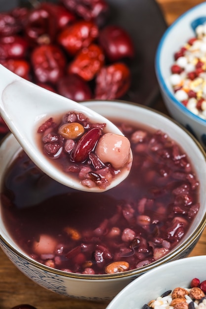 Eight Treasure Congee on traditional chinese festive porridge