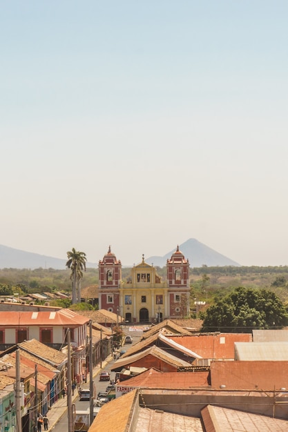 El calvario church view from up. Leon, Nicaragua, Central America.