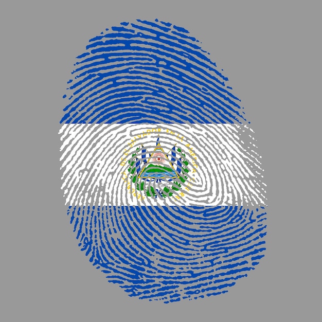 Photo el_salvador_flag on finger imprint