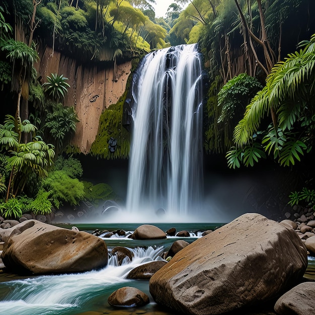 El Tirol waterfall in the jungle of Chancha mayo in Peru